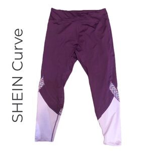 SHEIN Curve • 1XL • Purple Cropped Active Leggings